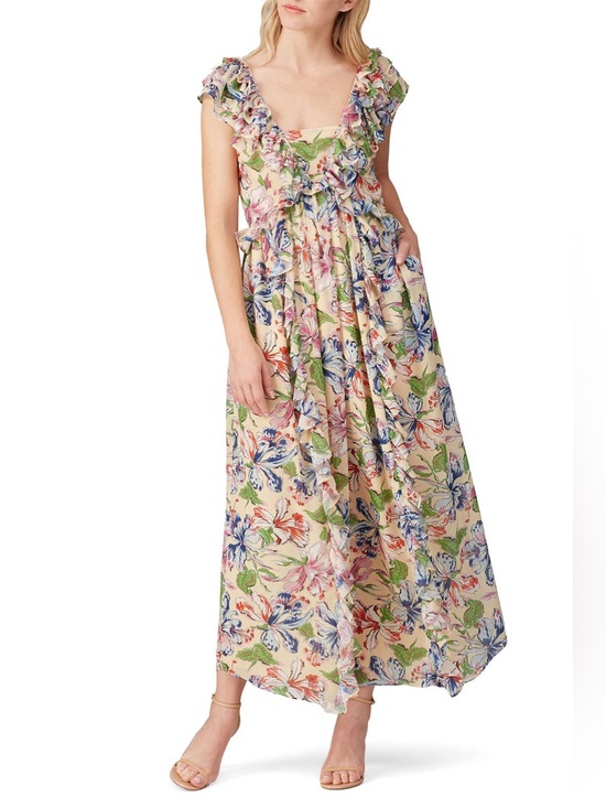 Hofmann Copenhagen Dresses & Skirts - Hofmann Copenhagen Catharina Dress Floral Ruffle Open Back Maxi Dress Sz: 34 / 2